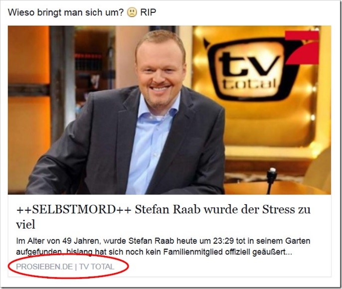 Bildergebnis für beispiele fake-news